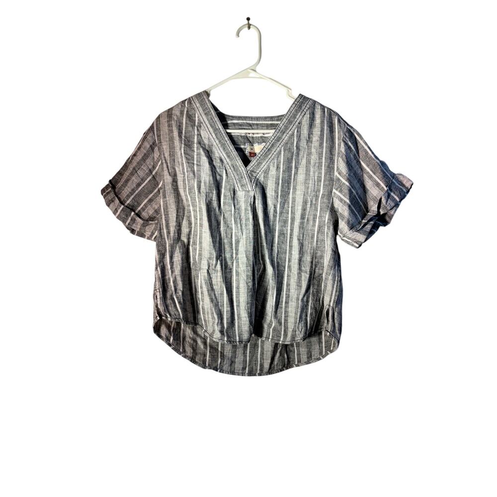 Pilcro Anthropologie Linen Blend Henley Surf Top Short Sleeves Size Small - Picture 2 of 10